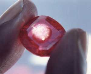Ruby; with water droplet